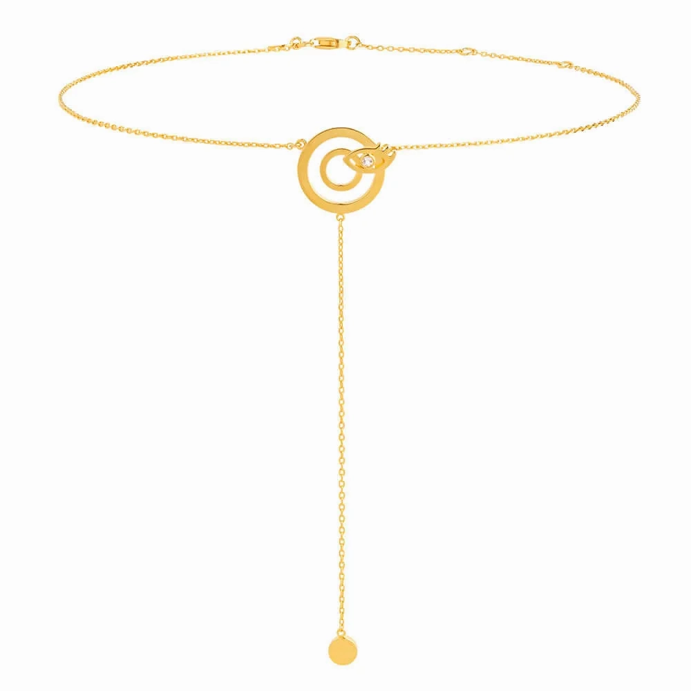 Modern Words Iris Choker 18K Gold Plated Necklace w. Crystal