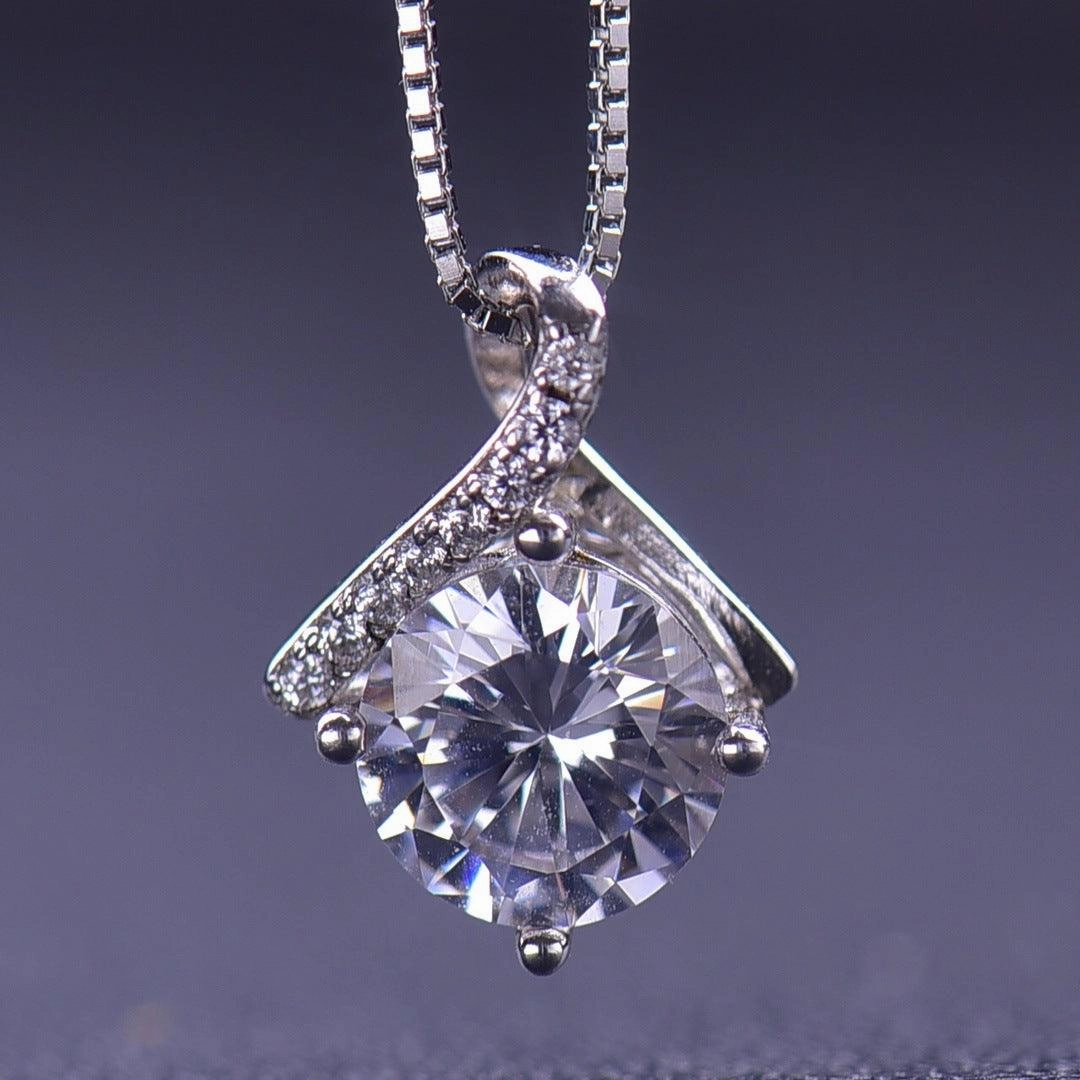 Moissanite 925 Silver Pendant D Color Necklace 