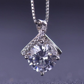 Moissanite 925 Silver Pendant D Color Necklace 