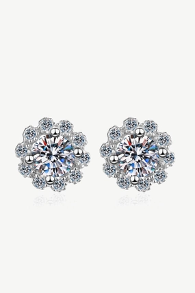 Moissanite Floral-Shaped Stud Earrings 