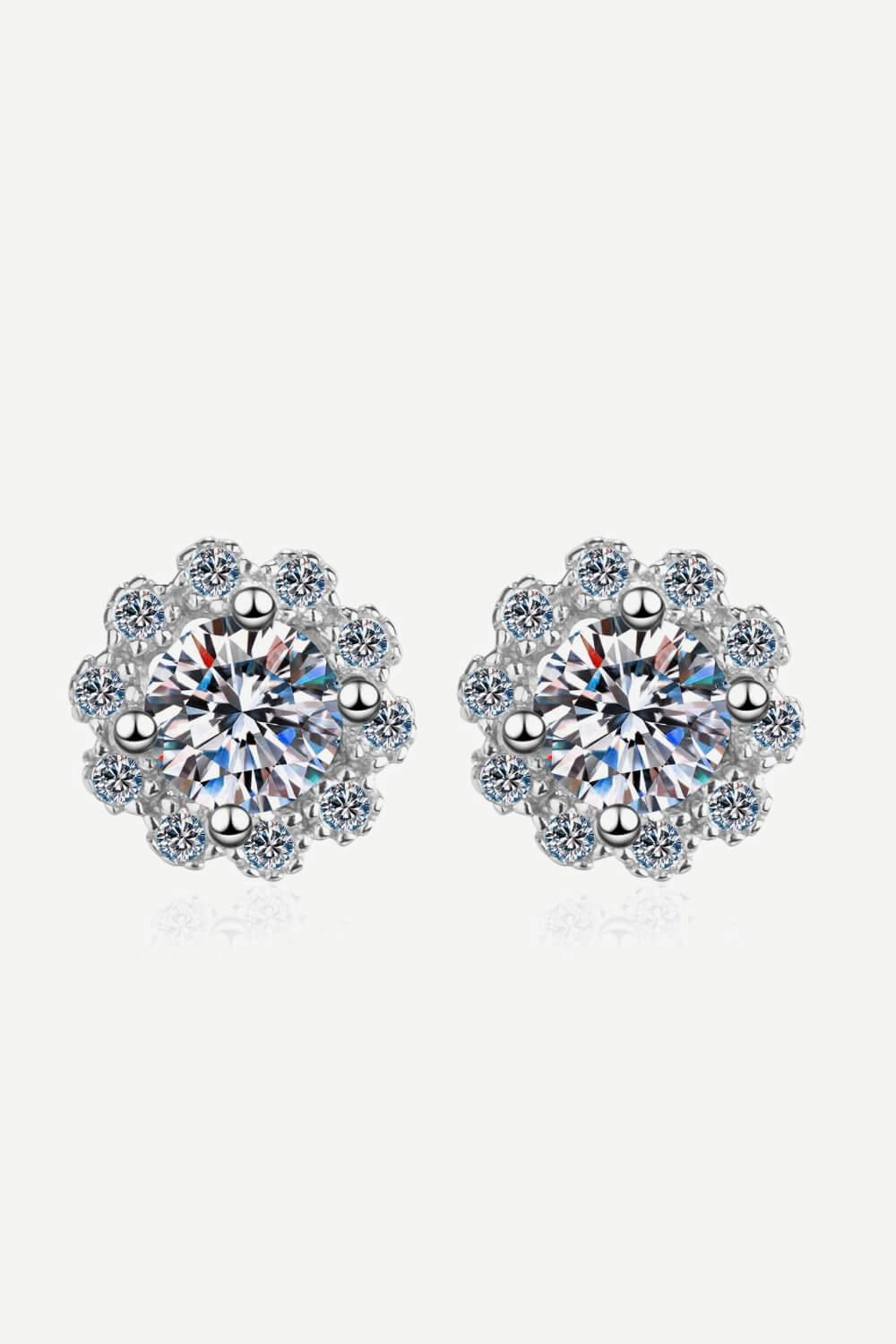 Moissanite Floral-Shaped Stud Earrings 