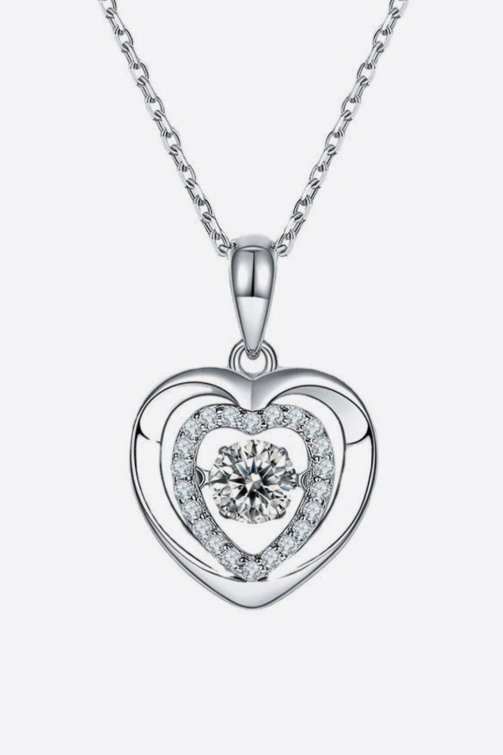 Moissanite Heart Pendant Necklace 