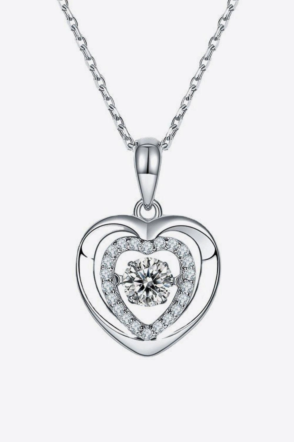 Moissanite Heart Pendant Necklace 