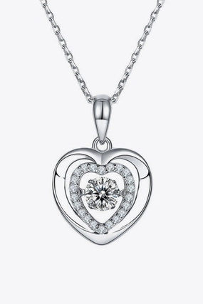 Moissanite Heart Pendant Necklace 