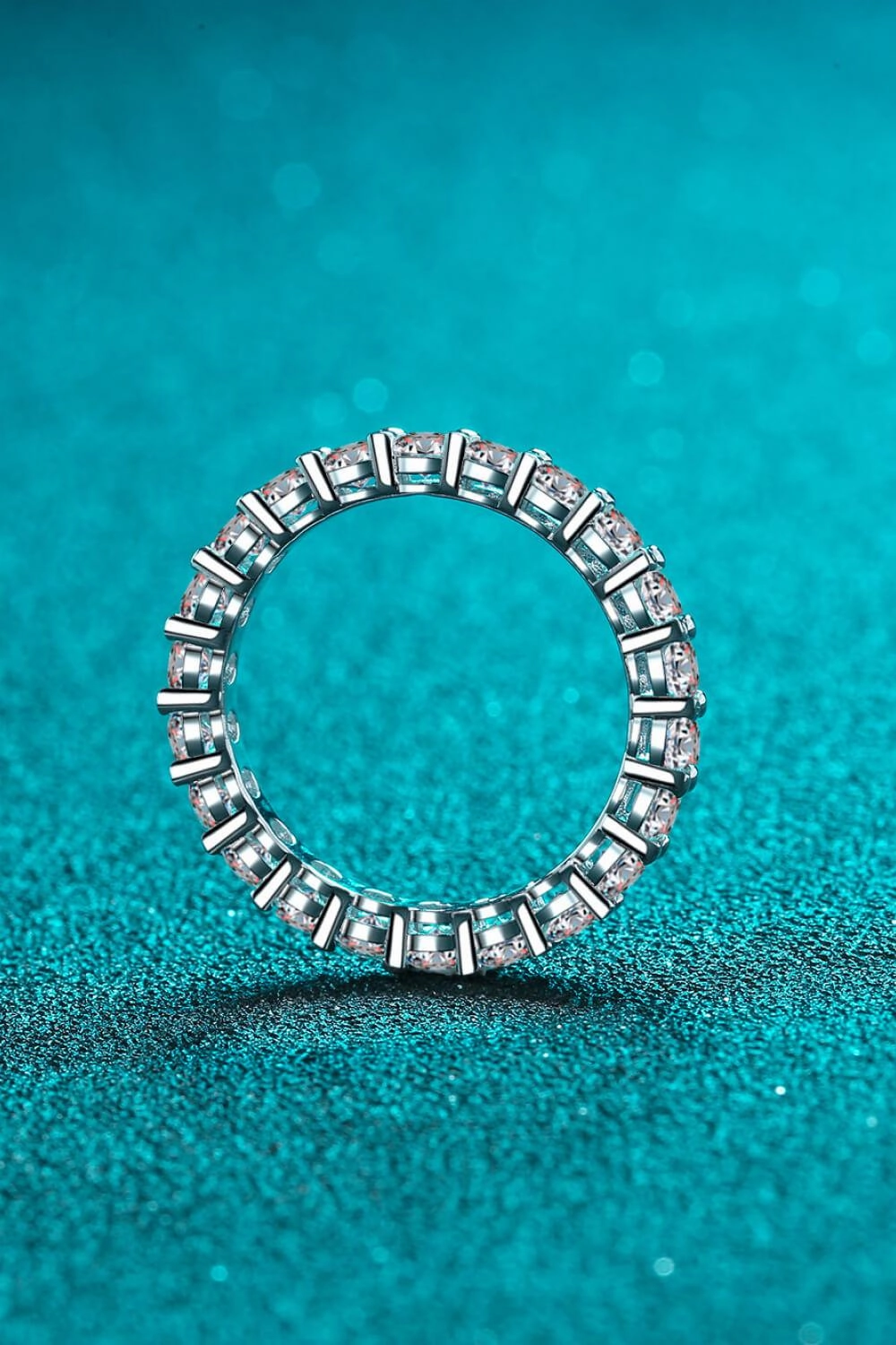 Moissanite Rhodium-Plated Ring