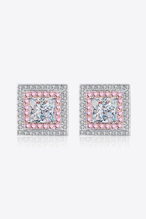 Moissanite Square Stud Earrings 
