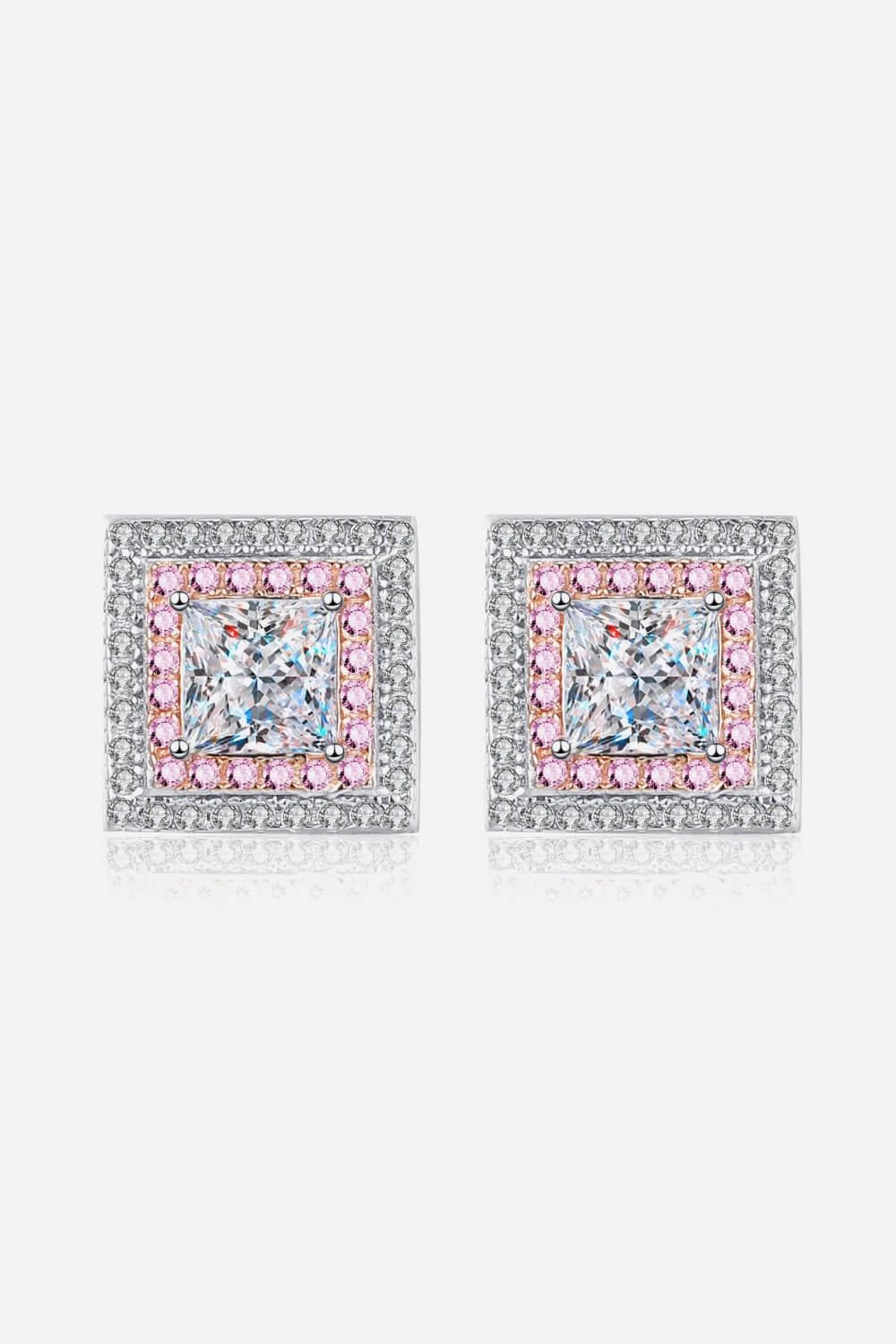 Moissanite Square Stud Earrings 