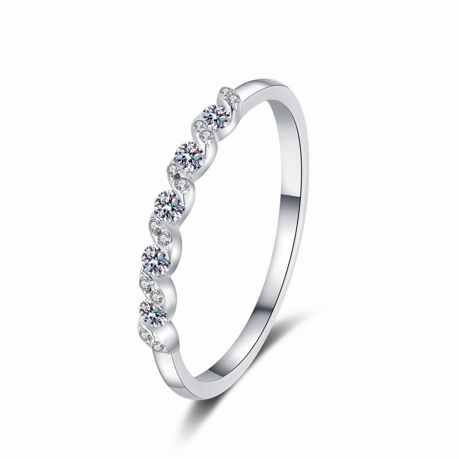 Moissanite Water Ripple Fashion Ring