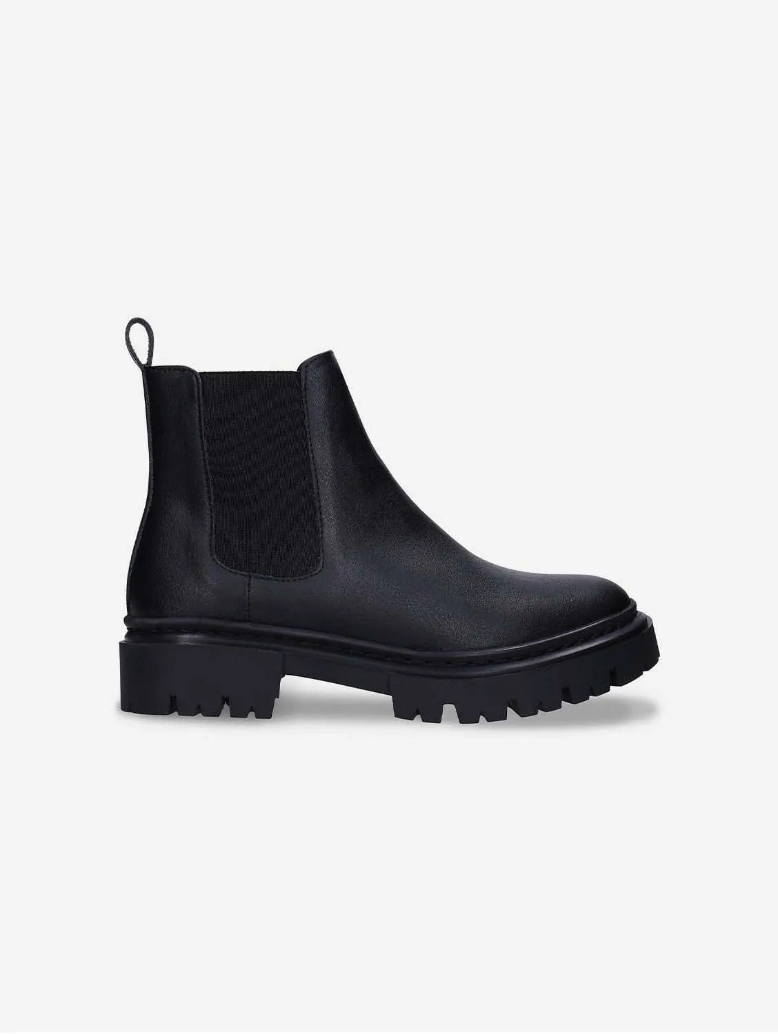 Molly Damen Vegan Leder Chelsea Stiefel | Schwarz