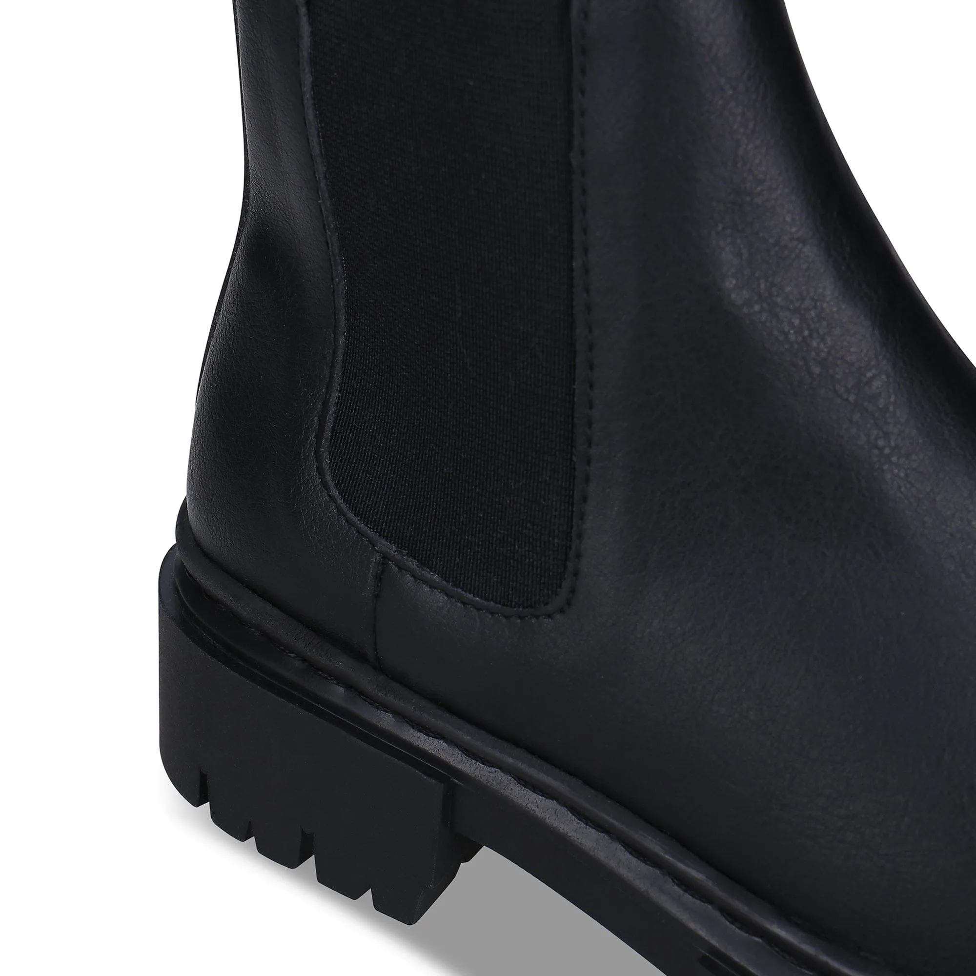 Molly Damen Vegan Leder Chelsea Stiefel | Schwarz