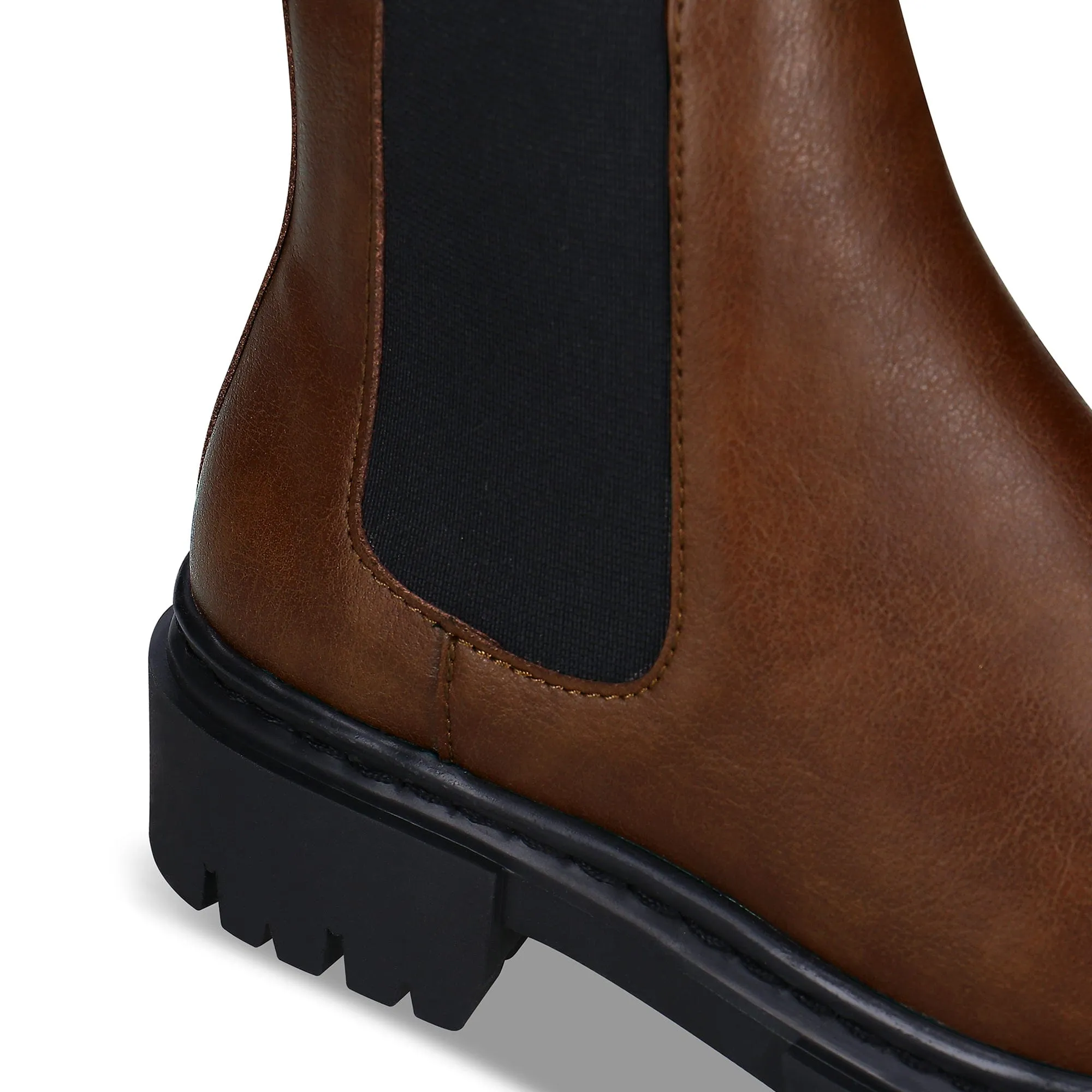 Molly Damen Vegan-Leder Chelsea Boots | Braun