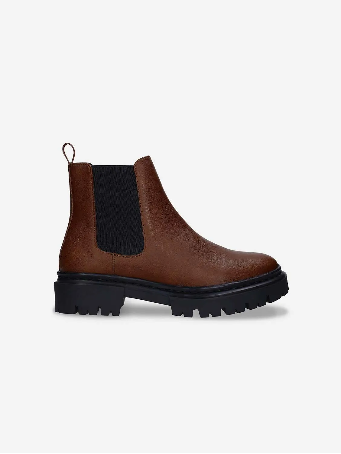 Molly Damen Vegan-Leder Chelsea Boots | Braun