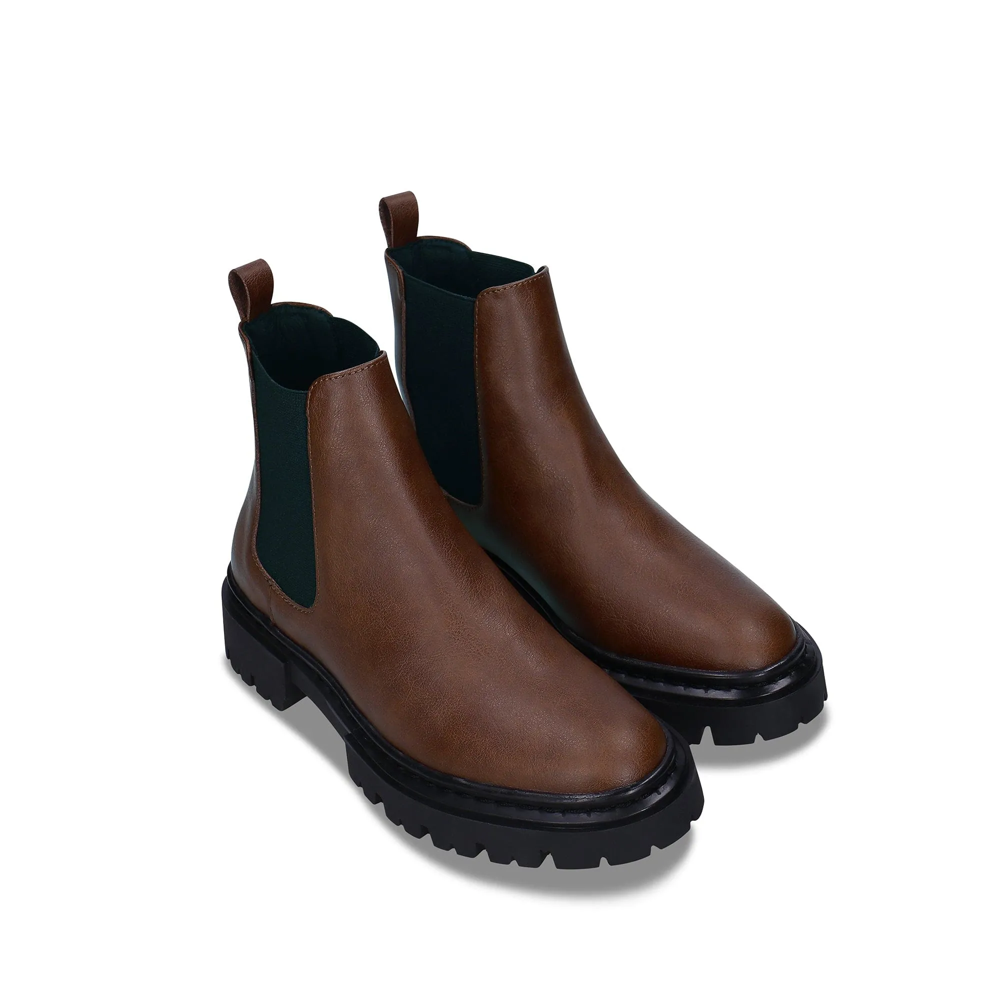 Molly Damen Vegan-Leder Chelsea Boots | Braun