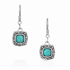 Montana Silversmith Blue Earth Turquoise Drop Earrings texture-rose-gold  