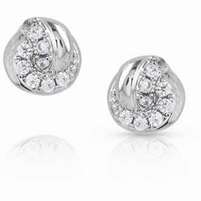 Montana Silversmith Crystal Knot Earrings texture-rose-gold  