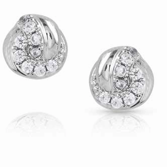Montana Silversmith Crystal Knot Earrings texture-rose-gold  