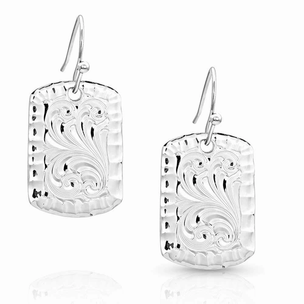 Montana Silversmith Kennadee's Kindness Tag Earrings texture-rose-gold  
