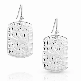 Montana Silversmith Kennadee's Kindness Tag Earrings texture-rose-gold  