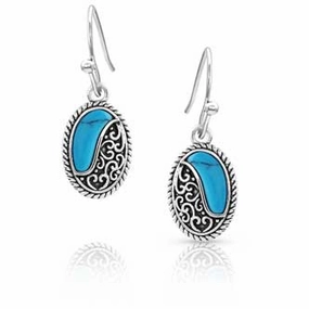Montana Silversmith Turquoise Tide Earrings texture-rose-gold  