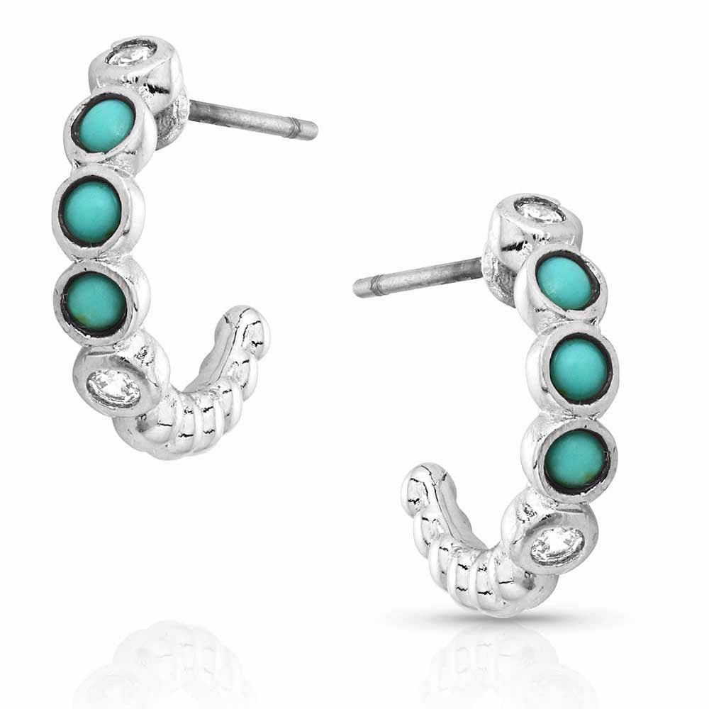Montana Silversmith Turquoise Tranquility Crystal Earrings texture-rose-gold  