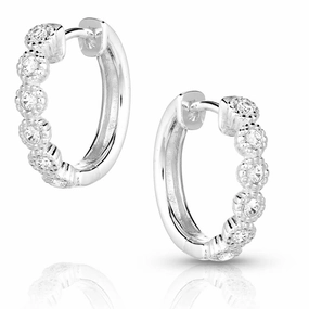 Montana Silversmith Western Wonderland Crystal Hoop Earrings texture-rose-gold  