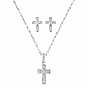 Montana Silversmiths A Mark of Faith Cross Jewelry Set texture-rose-gold  