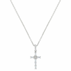 Montana Silversmiths Acadian Cross Baguette Necklace texture-rose-gold  