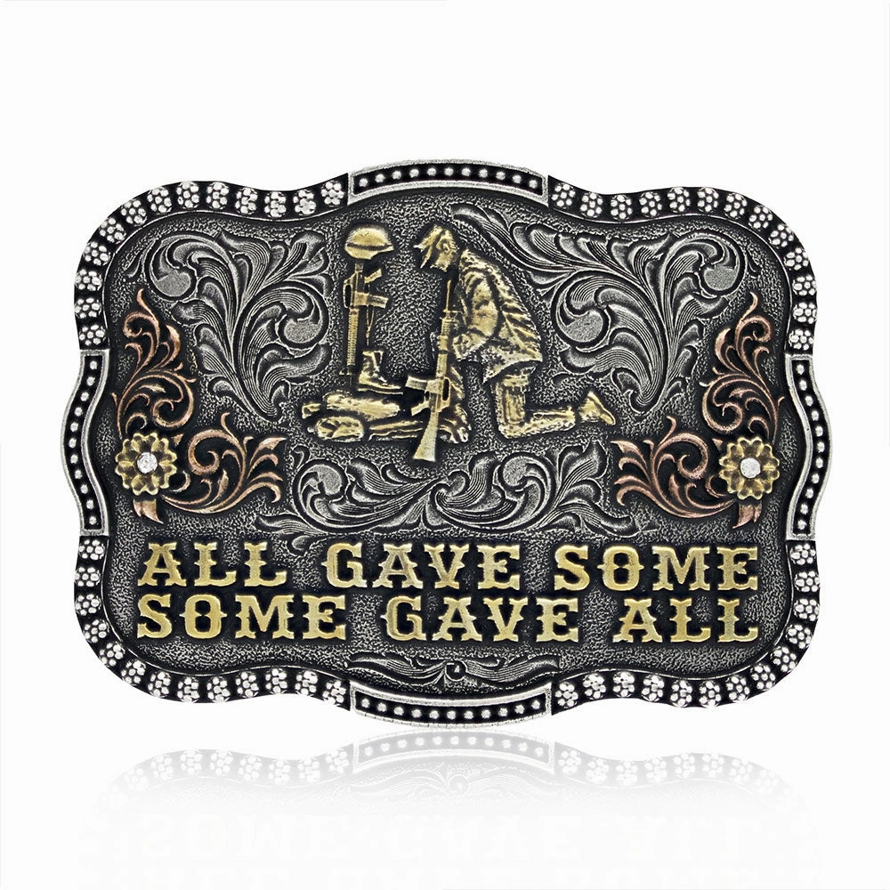 Montana Silversmiths All Gave Some Rememberance Attitude Buckle texture-rose-gold  