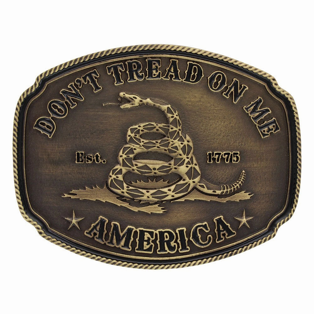 Montana Silversmiths American Gadsden Don't Tread on Me Heritage Attitude Buckle texture-rose-gold  