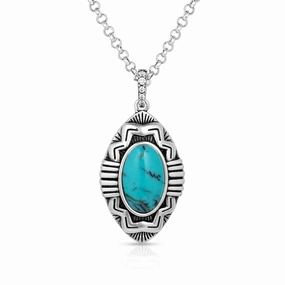 Montana Silversmiths Blue Mesa Turquoise Necklace texture-rose-gold  