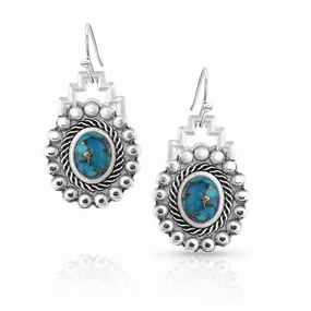 Montana Silversmiths Blue Spring Turquoise Earrings texture-rose-gold  