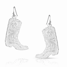 Montana Silversmiths Chiseled Boots Earrings texture-rose-gold  
