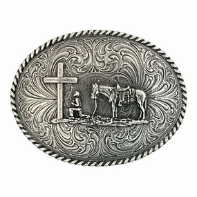 Montana Silversmiths Christian Cowboy Attitude Belt Buckle texture-rose-gold  