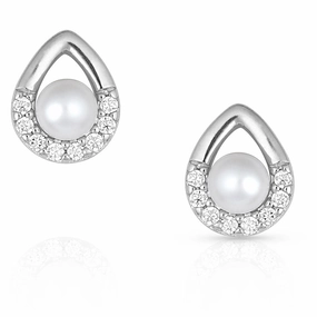 Montana Silversmiths Cradled Sparkle Stud Earrings texture-rose-gold  