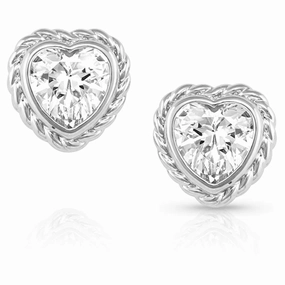 Montana Silversmiths Crystal Heartstring Heart Earrings texture-rose-gold  