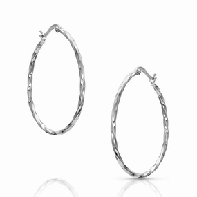 Montana Silversmiths Cut Rope Hoop Earrings texture-rose-gold  