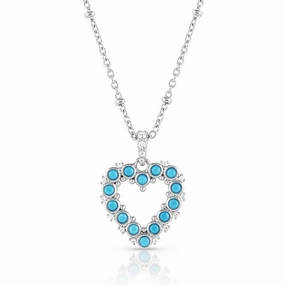 Montana Silversmiths Deepest Love Blue Crystal Necklace texture-rose-gold  