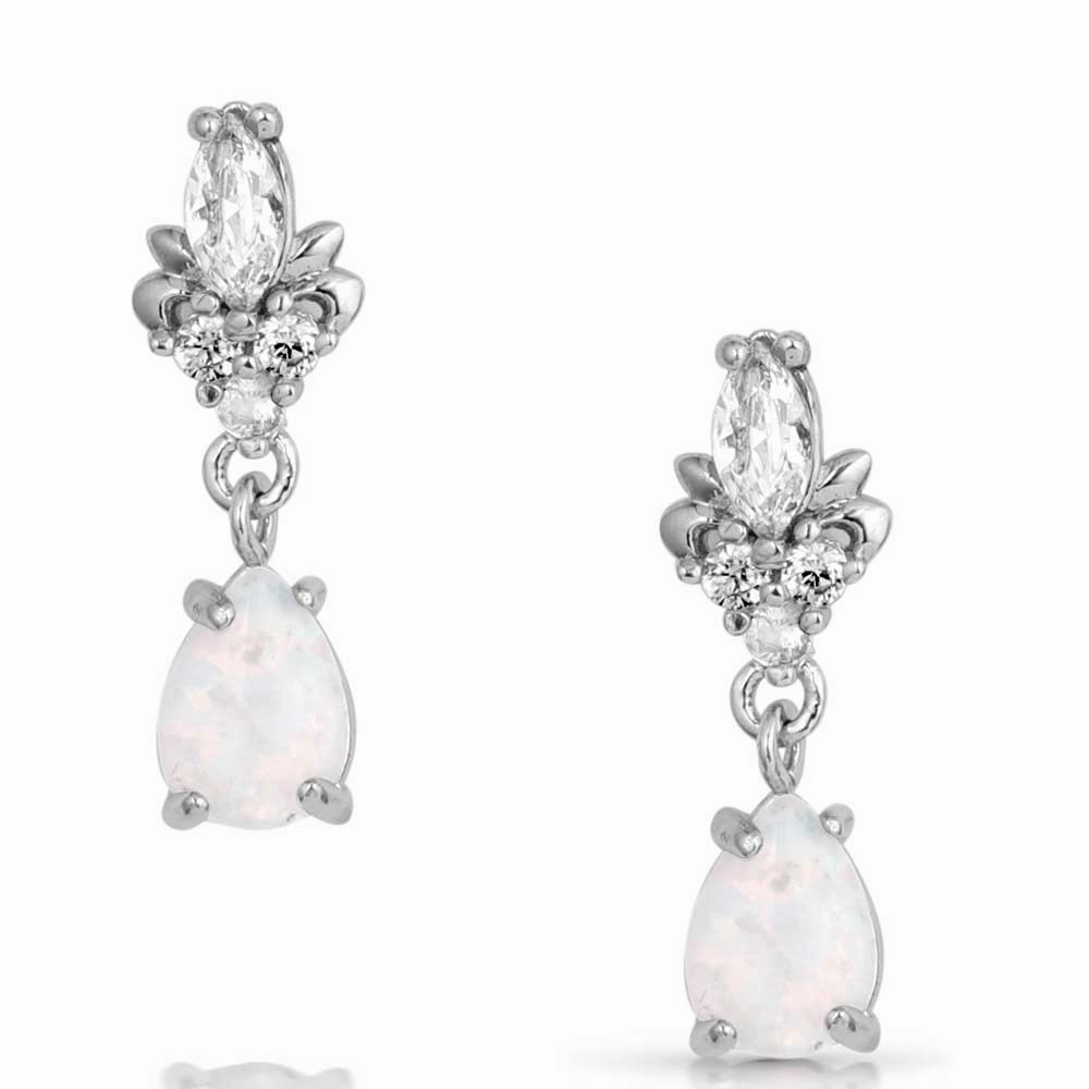 Montana Silversmiths Elegant Harmony White Opal Earrings texture-rose-gold  