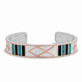 Montana Silversmiths Fishermen of Faith Cuff Bracelet texture-rose-gold  