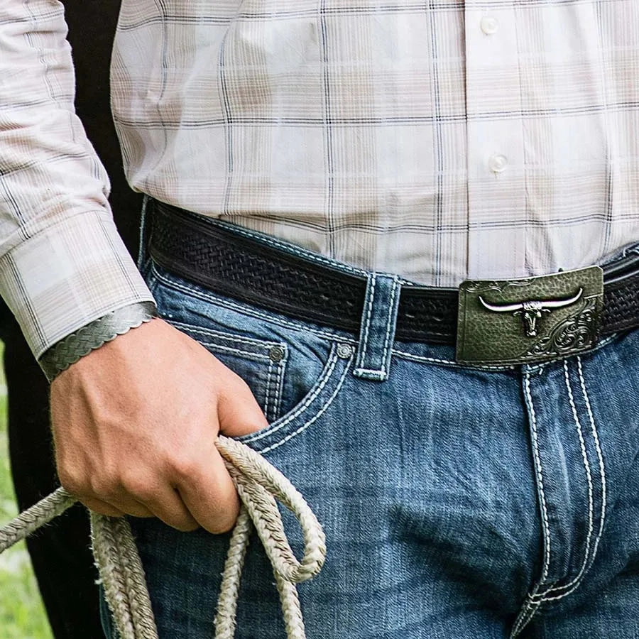 Montana Silversmiths Flat Braid Bull Rope Cuff Bracelet