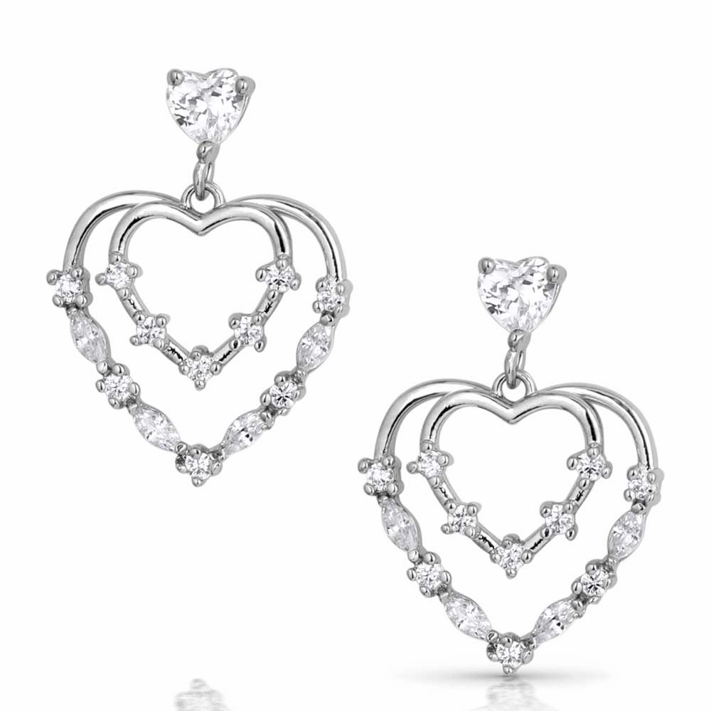 Montana Silversmiths Heart Grows Crystal Earrings texture-rose-gold  
