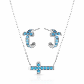 Montana Silversmiths Hold Tight Cross Jewelry Set texture-rose-gold  