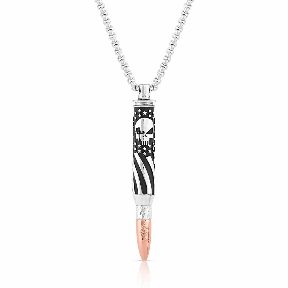 Montana Silversmiths I'll Cover You Sniper Bullet Necklace texture-rose-gold  
