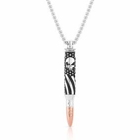 Montana Silversmiths I'll Cover You Sniper Bullet Necklace texture-rose-gold  