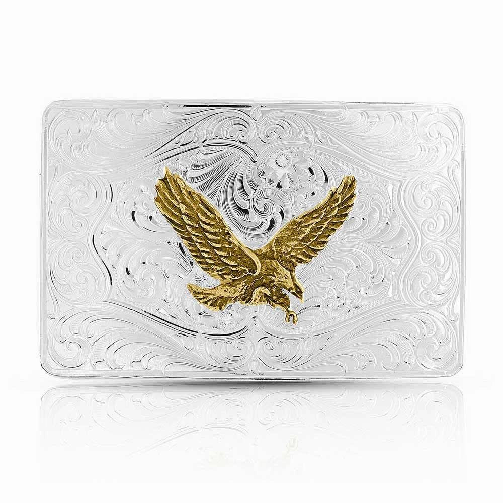 Montana Silversmiths Iconic Western Eagle Silver Belt Buckle texture-rose-gold  