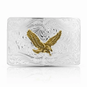 Montana Silversmiths Iconic Western Eagle Silver Belt Buckle texture-rose-gold  