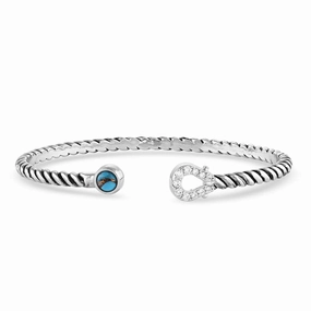 Montana Silversmiths Infinite Luck Turquoise Cuff Bracelet texture-rose-gold  