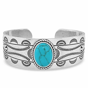 Montana Silversmiths Into the Blue Turquoise Cuff Bracelet texture-rose-gold  