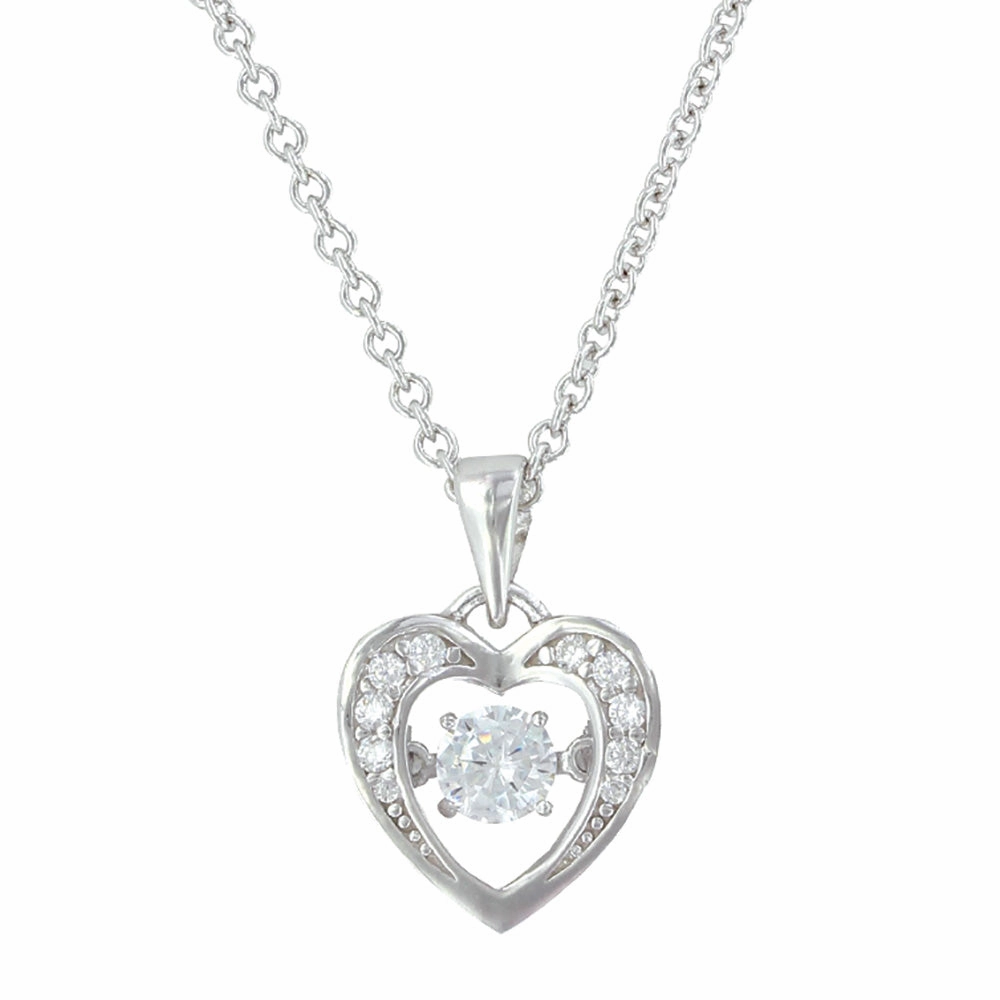 Montana Silversmiths Let's Dance A Little Dance Heart Necklace texture-rose-gold  