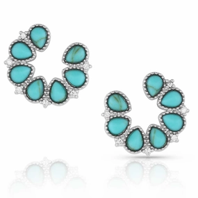 Montana Silversmiths Lucky Seven Turquoise Earrings texture-rose-gold  